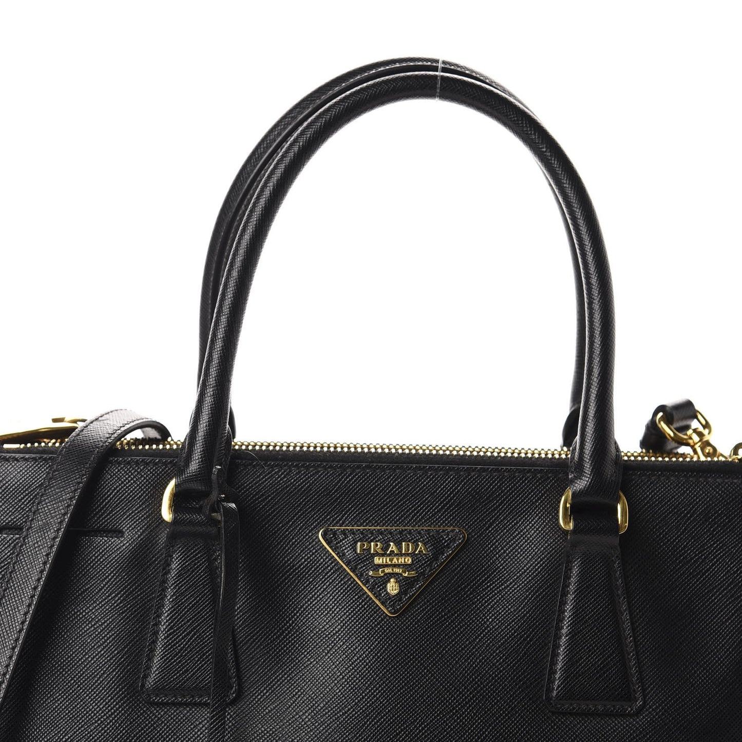 Saffiano Small Galleria Double Zip Tote Black