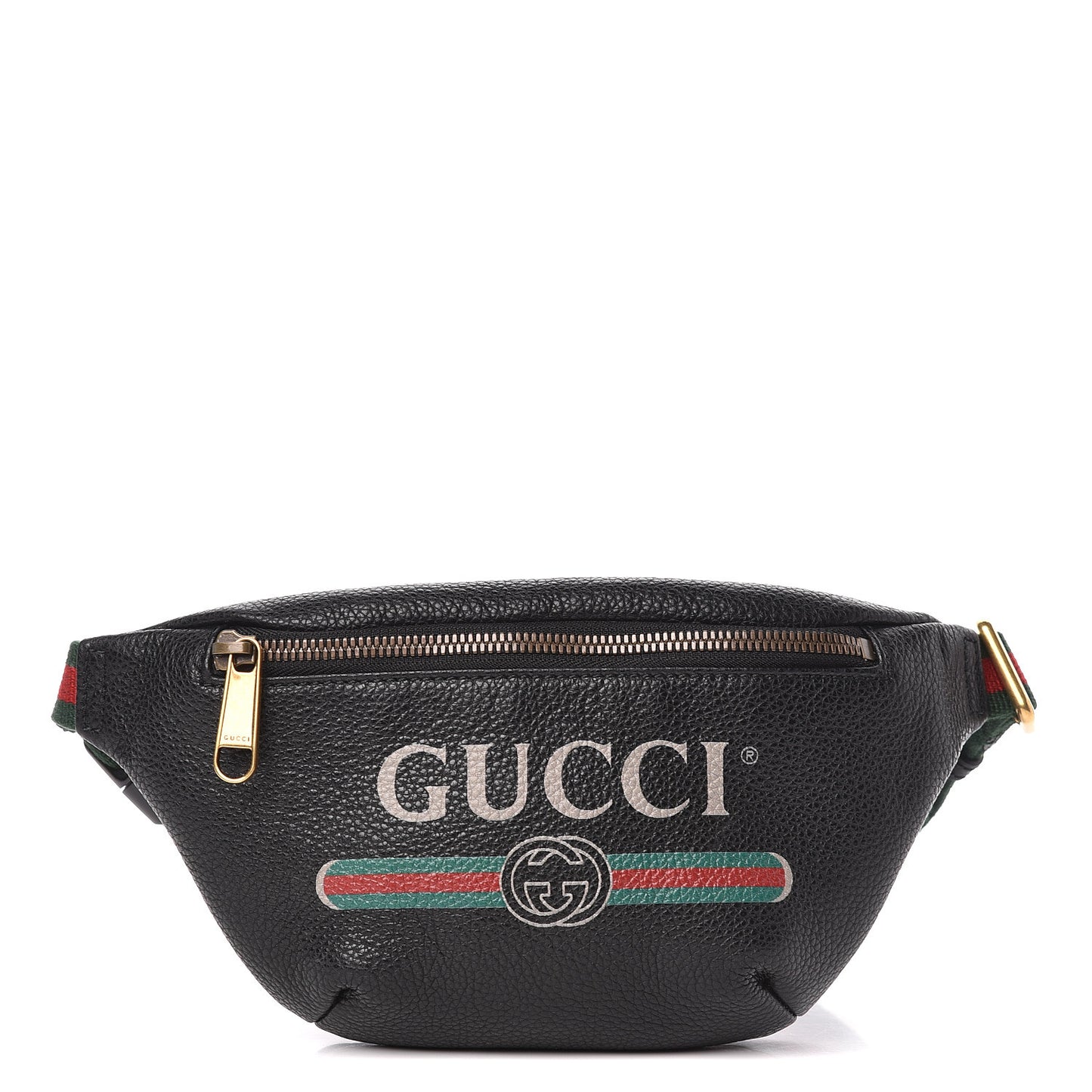 Grained Calfskin Small Logo Belt Bag Black