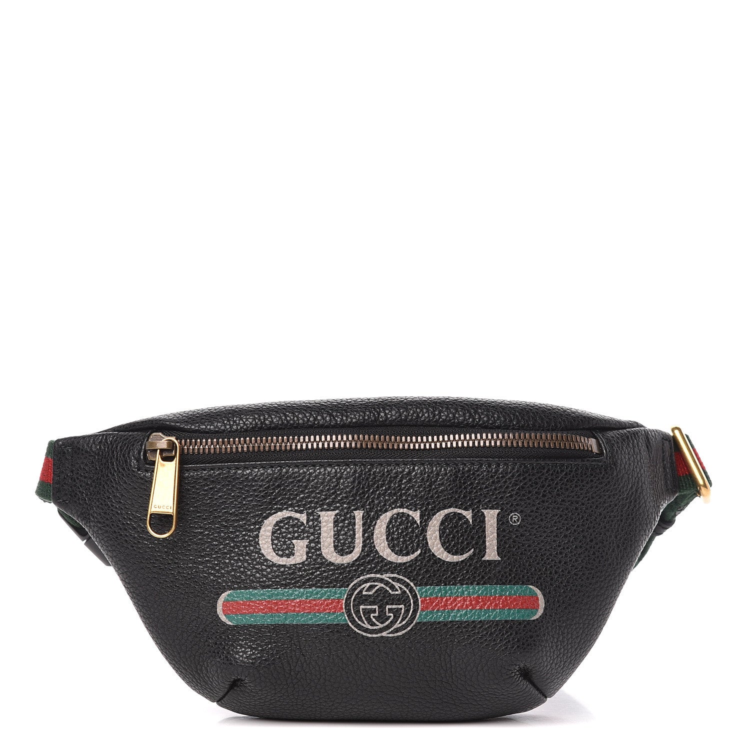 Gucci Grained Calfskin Small Logo Belt Bag Black 1 of 10