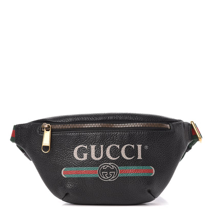 Gucci Grained Calfskin Small Logo Belt Bag Black 1 of 10