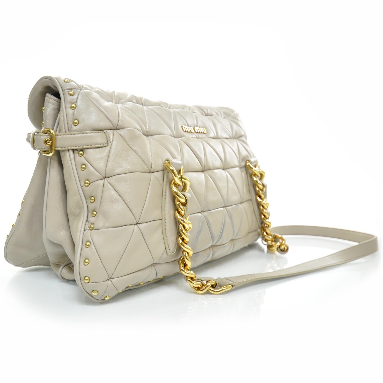 Miu Miu Nappa Shopping Pattina Shoulder Bag Calce 2 of 12