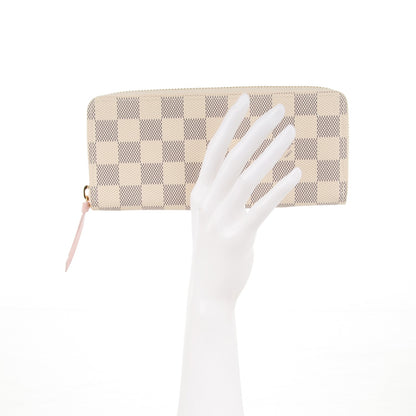Louis Vuitton Damier Azur Clemence Wallet Rose Ballerine 2 of 9