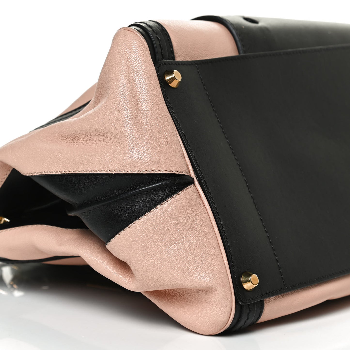 Calfskin Medium Alice Satchel Beige Black