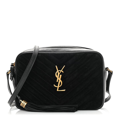 Saint Laurent Suede Calfskin Monogram Lou Camera Bag Black 1 of 14