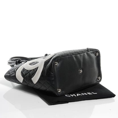 Chanel Calfskin Quilted Large Cambon Tote Black White 4 of 8