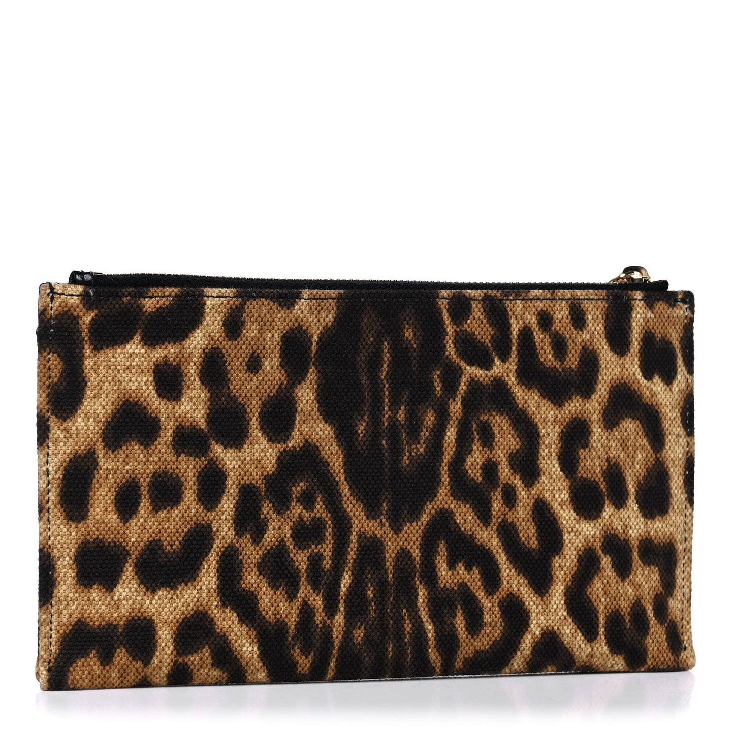 Canvas Calfskin Leopard Monogram Bill Pouch Natural