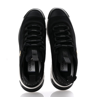 Chanel Velvet Calfskin Mixed Fibers CC Sneakers 39.5 Black 2 of 10