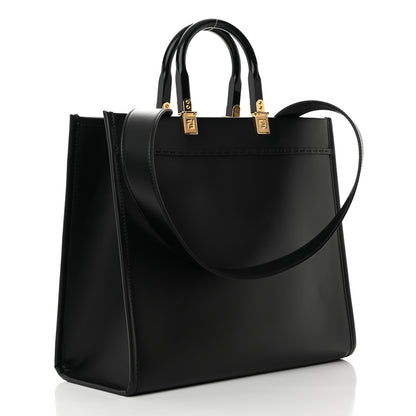 Fendi X VERSACE Calfskin Plexiglass Fendace Medium Fendi Sunshine Shopper Tote Black 3 of 11