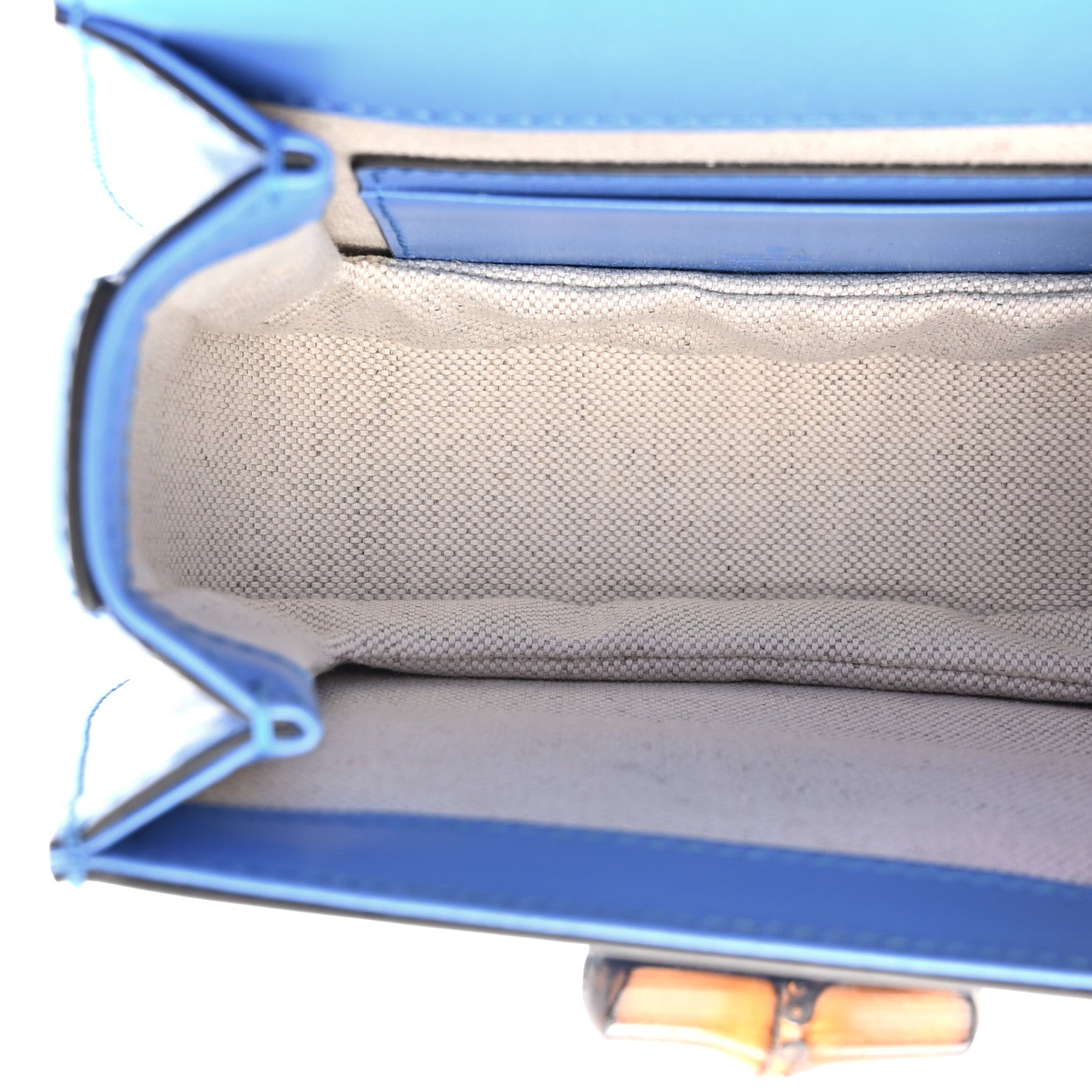 Gucci Boarded Dyana Lux Calfskin Web Mini Bamboo 1947 Top Handle Bag Blue 5 of 12