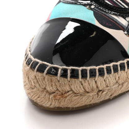 Chanel Fabric Patent CC Espadrilles 38 Multicolor Black 10 of 12