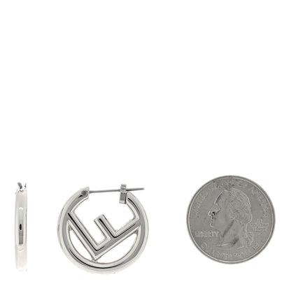 Fendi Metal FF Hoop Earrings Silver 2 of 3