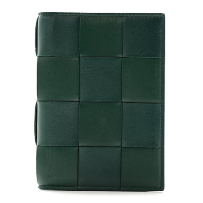 Bottega Veneta Nappa Intreccio Cassette Passport Case Raintree 1 of 9