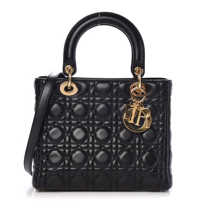 Christian Dior Lambskin Cannage Medium Lady Dior Black 1 of 8