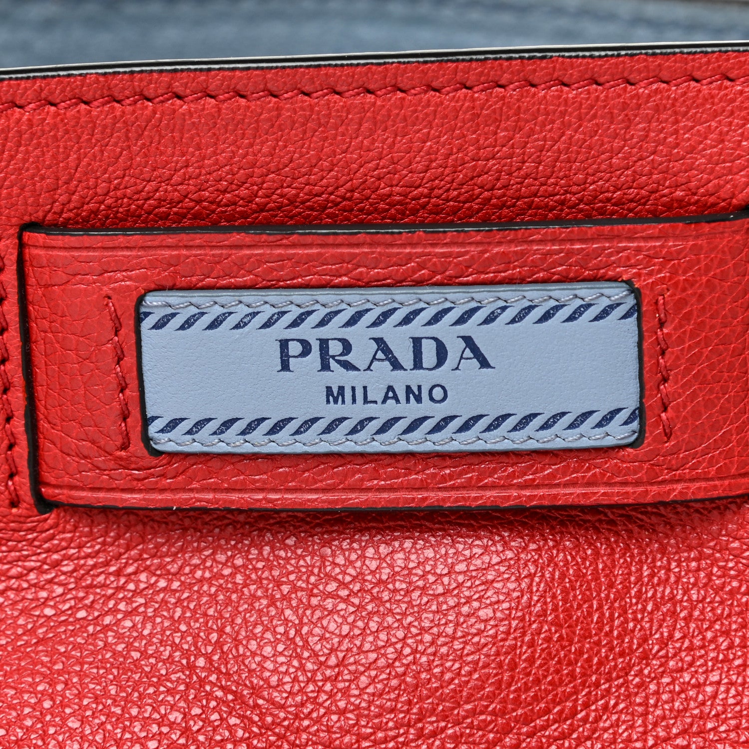 Prada Glace Calf Etiquette Tote Fuoco 13 of 16