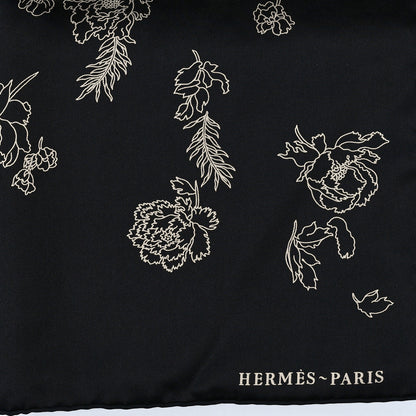 Hermes Silk Twill Robe Legere Scarf 90 Black White 2 of 3