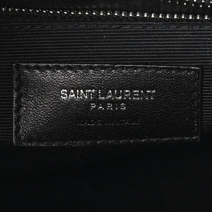 Saint Laurent Grain De Poudre Textured Mixed Matelasse Large Triquilt Monogram Satchel Earth 6 of 11