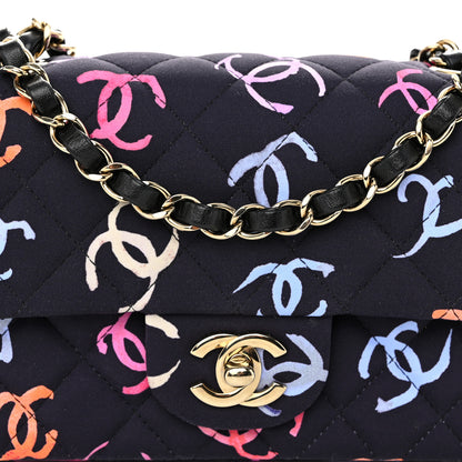 Chanel Printed Fabric Quilted Mini Rectangular Flap Black Pink Blue Yellow Orange 8 of 10
