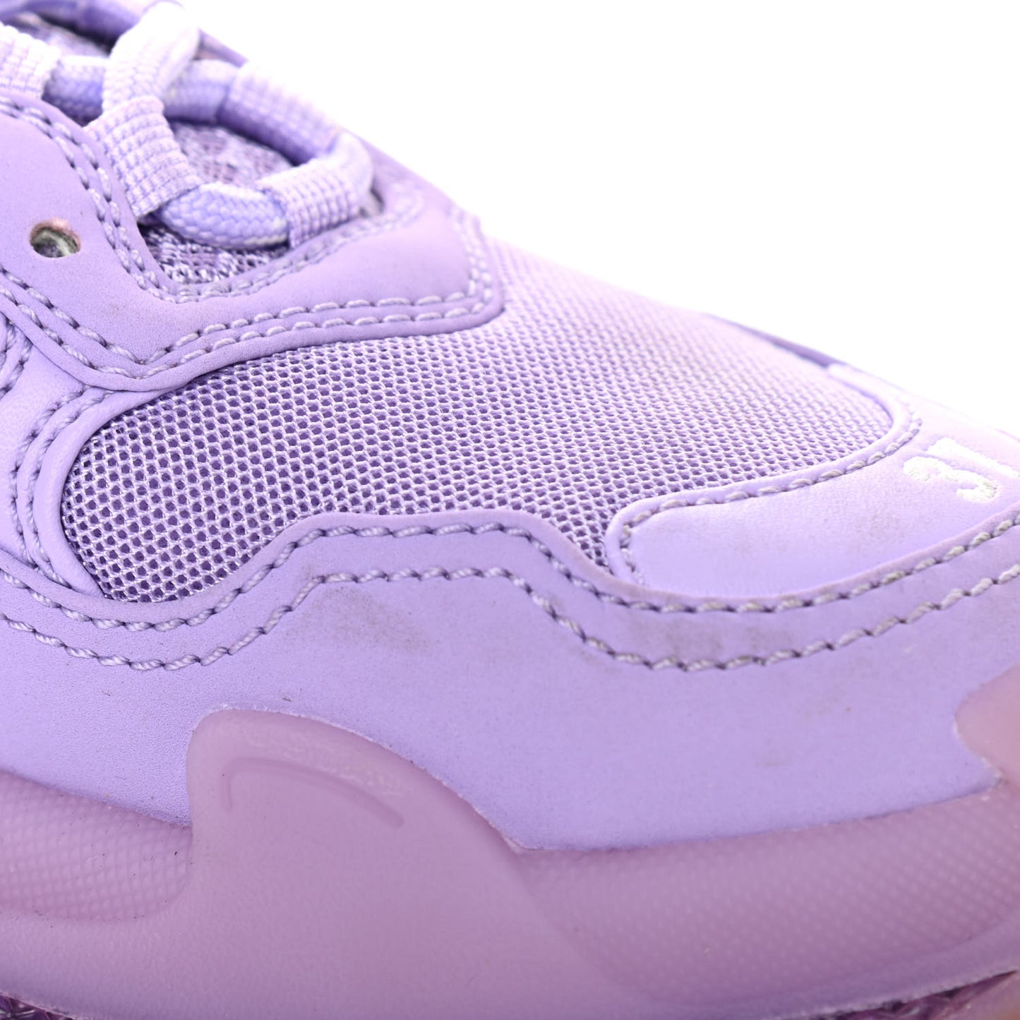 Fabric Mesh Clear Sole Womens Triple S Sneakers 37 Light Lilac White