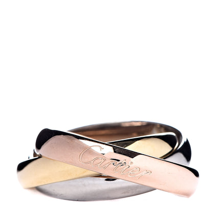Cartier 18K Pink Yellow White Gold Classic Trinity Ring 48 4.5 1 of 4