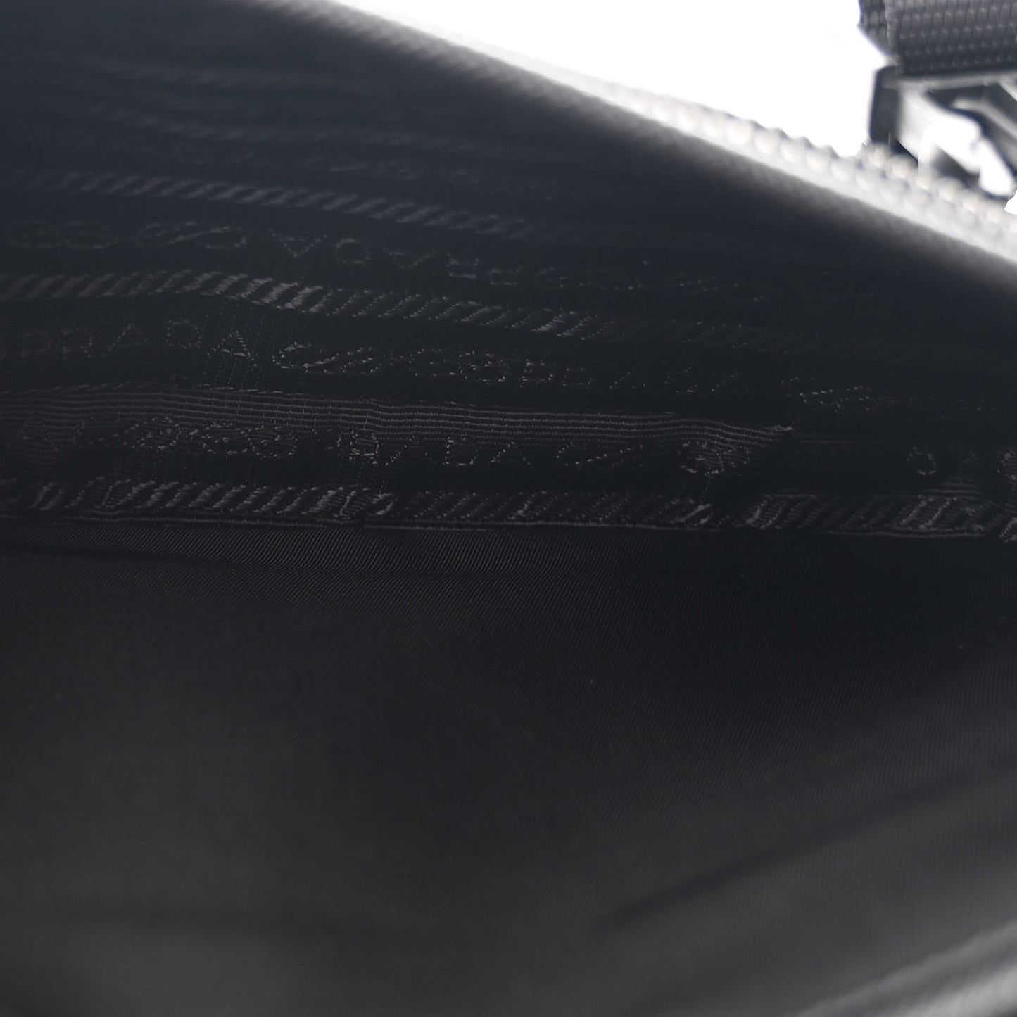 Re-Nylon Saffiano Pocket Double Snap Buckle Shoulder Bag Black