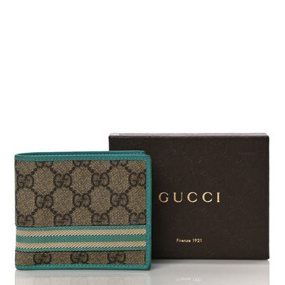 Gucci GG Supreme Monogram Web Bi-Fold Wallet White Blue 11 of 11