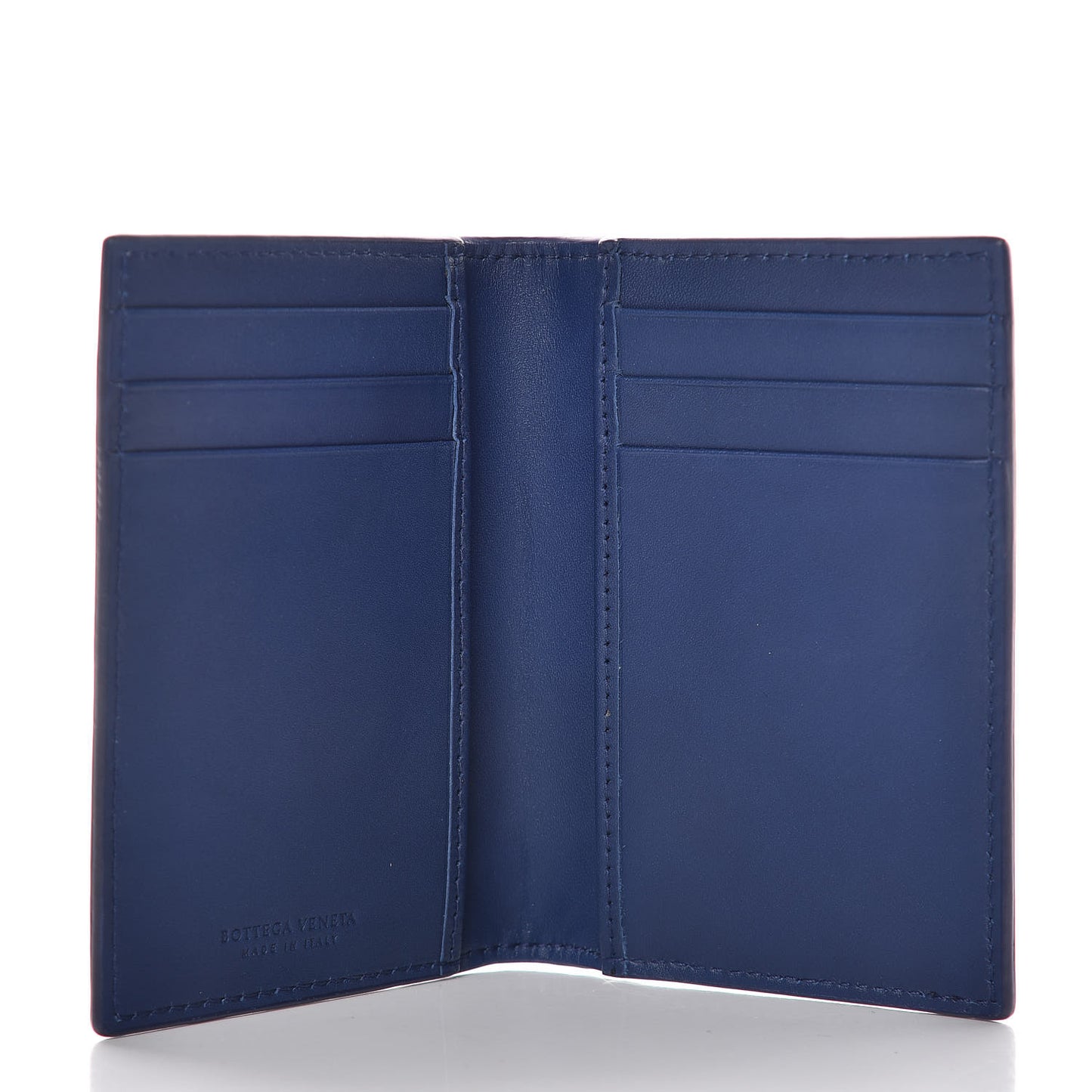 Nappa Intrecciato Card Holder Cobalt