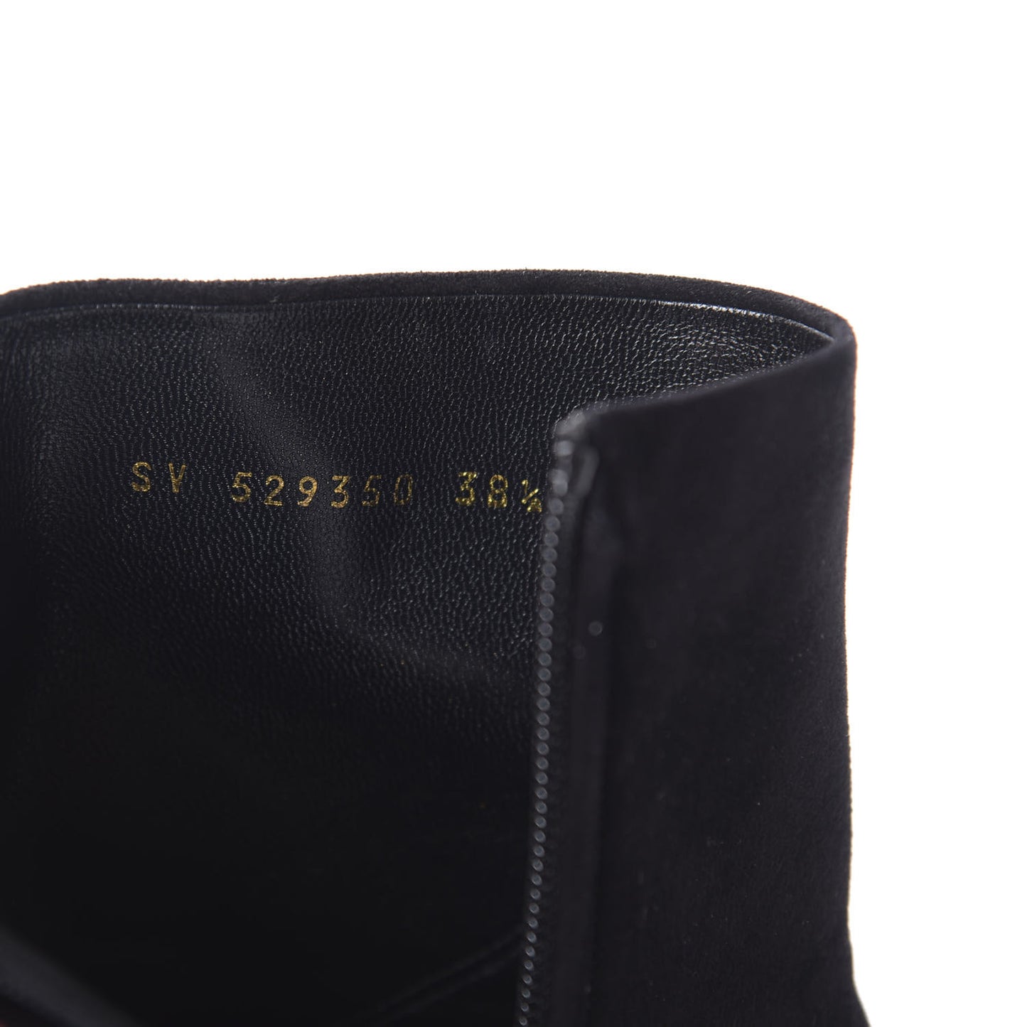 Suede Loulou 95 Ankle Zip Boot 38.5 Black