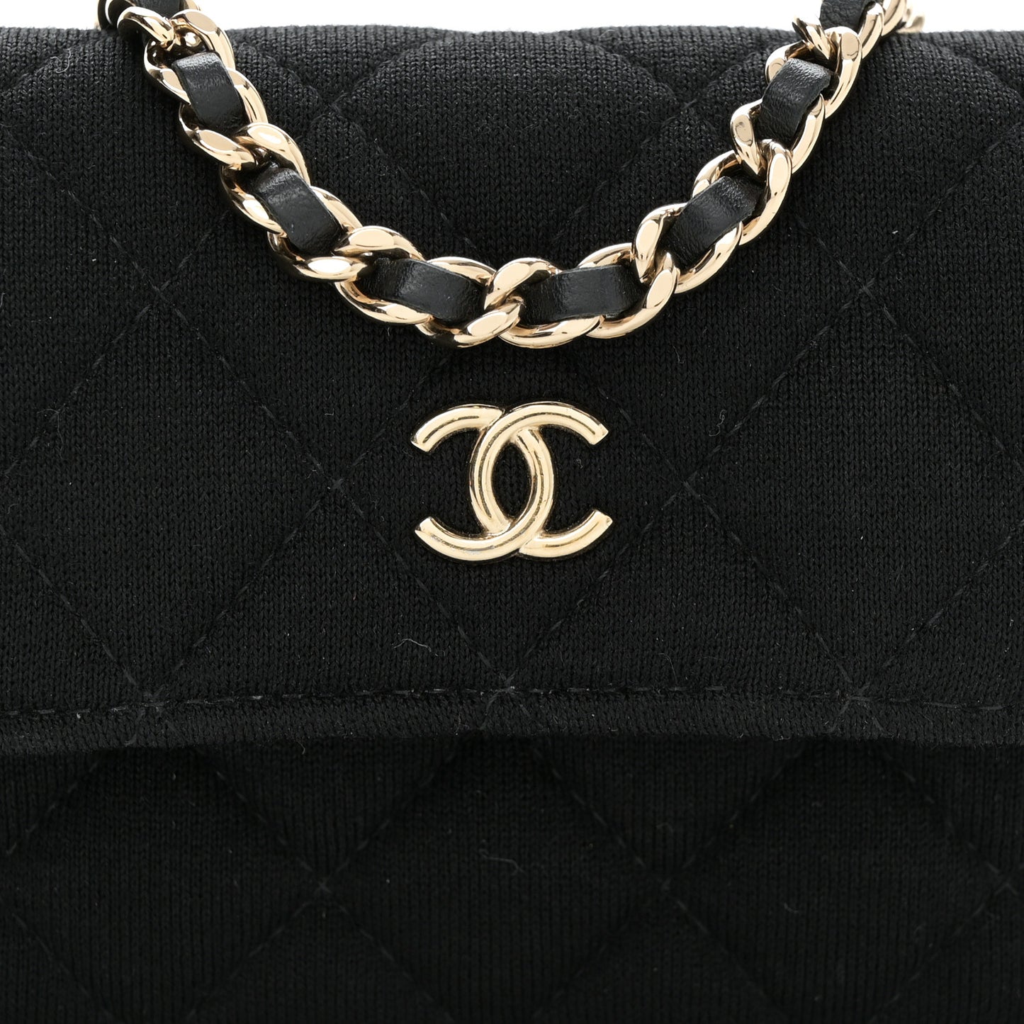 Jersey Quilted Micro Mini Flap Black