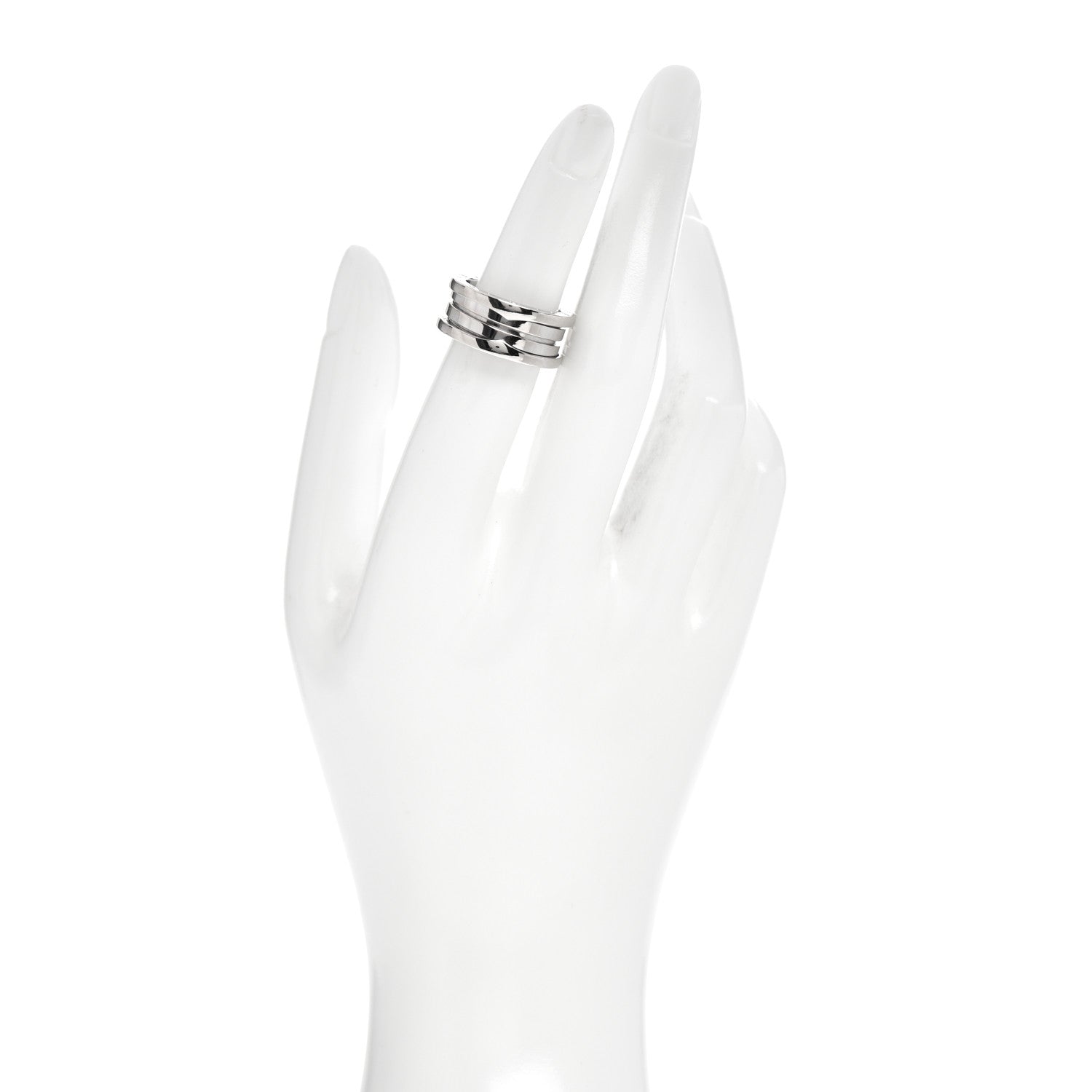 Bulgari 18K White Gold B.Zero1 Three-Band Ring 51 5.75 2 of 6