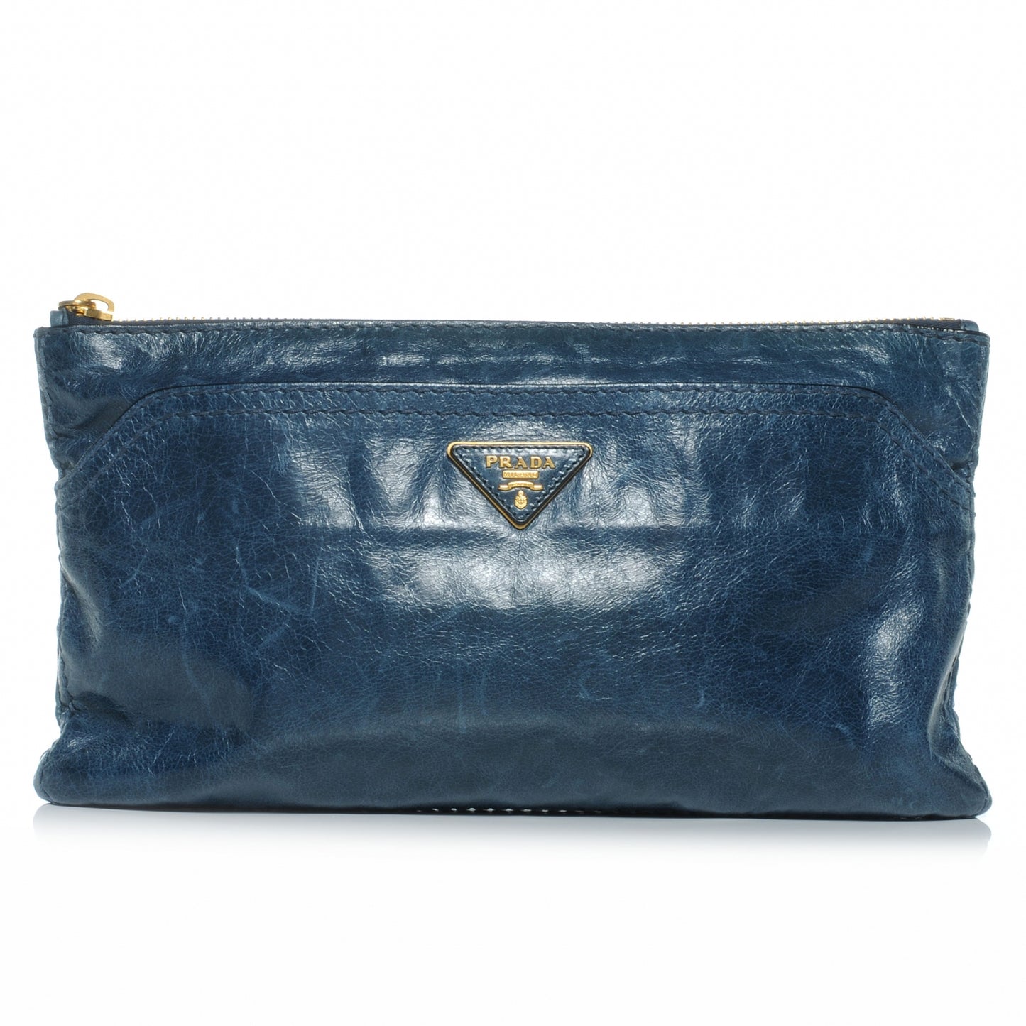 Vitello Shine Pochette Clutch Denim