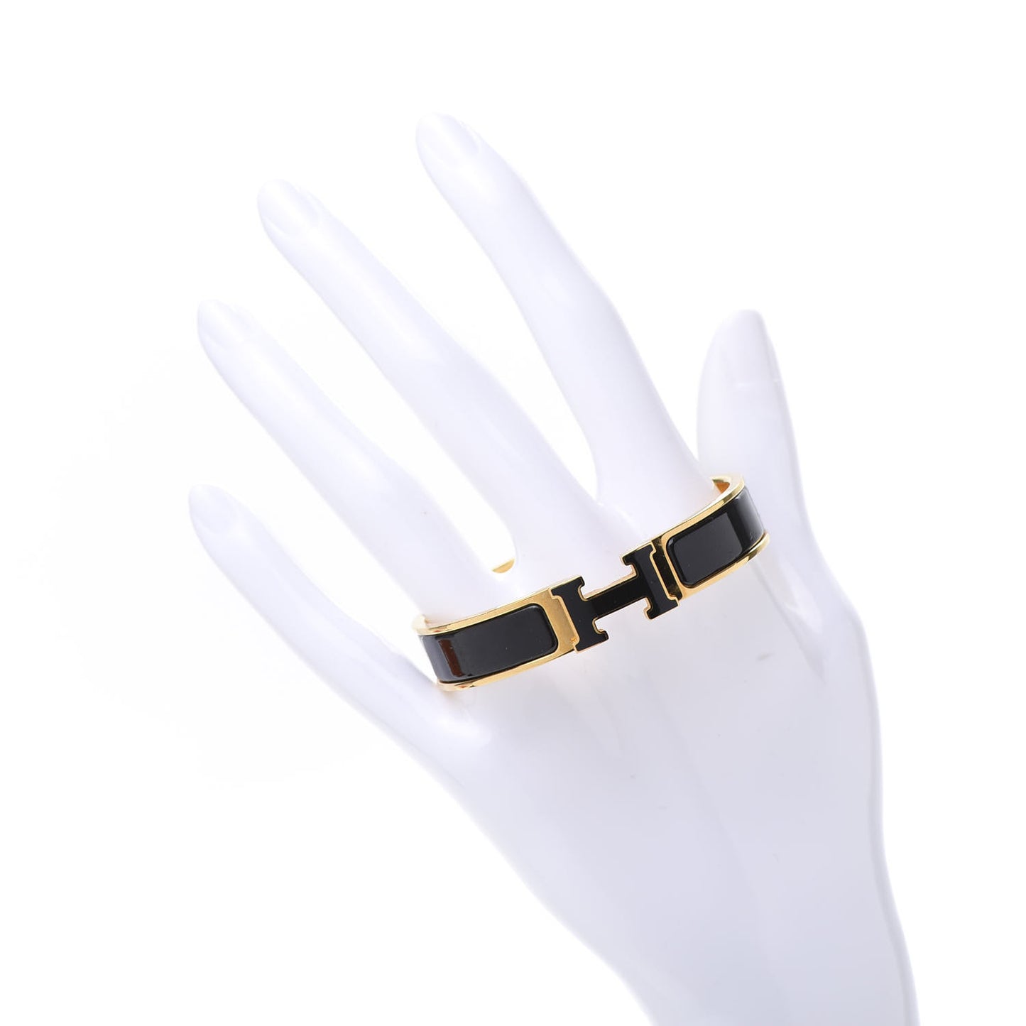 Enamel Narrow Clic Clac H Bracelet PM Black