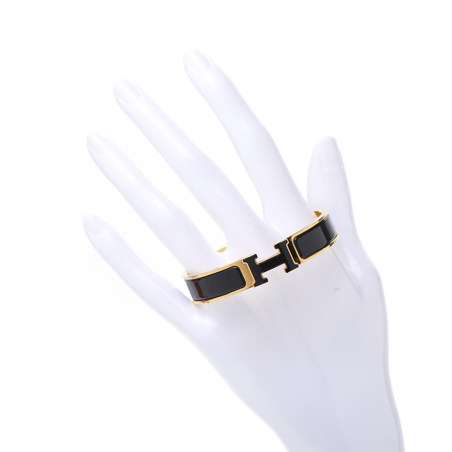 Hermes Enamel Narrow Clic Clac H Bracelet PM Black 2 of 5