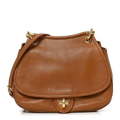 Miu Miu Calfskin Madras Dahlia Satchel Brandy 1 of 8