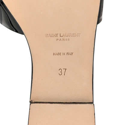 Saint Laurent Patent Calfskin Nu Pied 05 Slide Sandals 37 Black 6 of 9