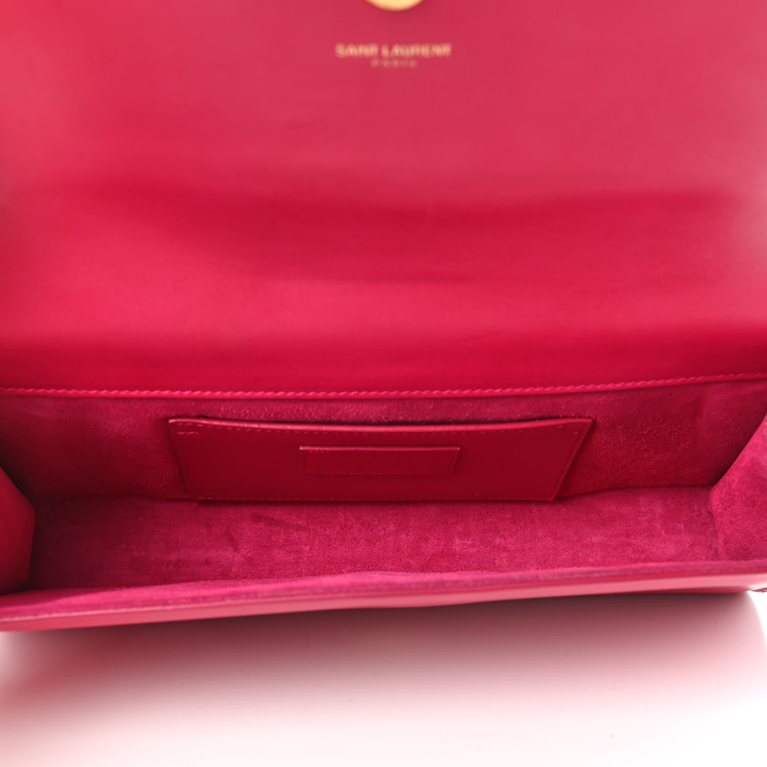Saint Laurent Smooth Calfskin Classic Monogram Cassandre Clutch Lipstick Fuchsia 5 of 6