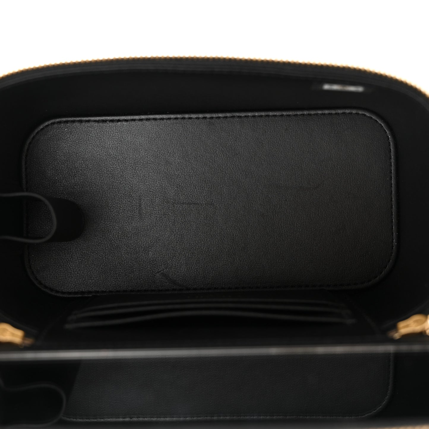 atent Enamel Quilted Small Coco Hearts Vanity Case With Chain Black