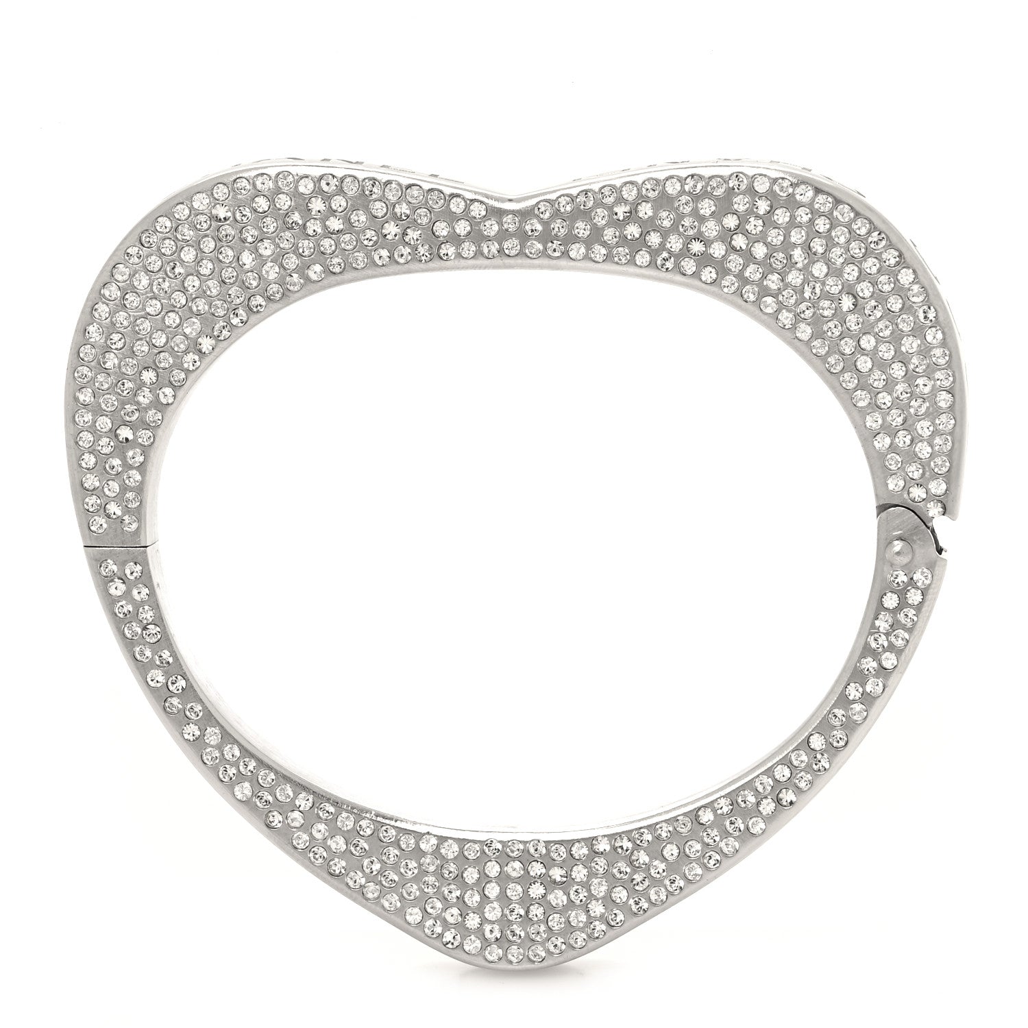 Chanel Swarovski Crystal Heart Bracelet Silver 4 of 5