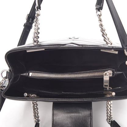 Saint Laurent Calfskin Y Quilted Monogram Small Loulou Shopper Black 6 of 8
