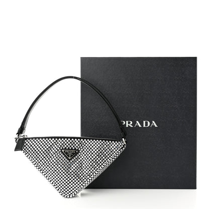 Prada Satin Crystal Triangle Pouch Cristal 11 of 11