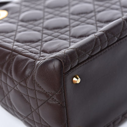 Christian Dior Lambskin Cannage Medium Lady Dior Dark Brown 11 of 14