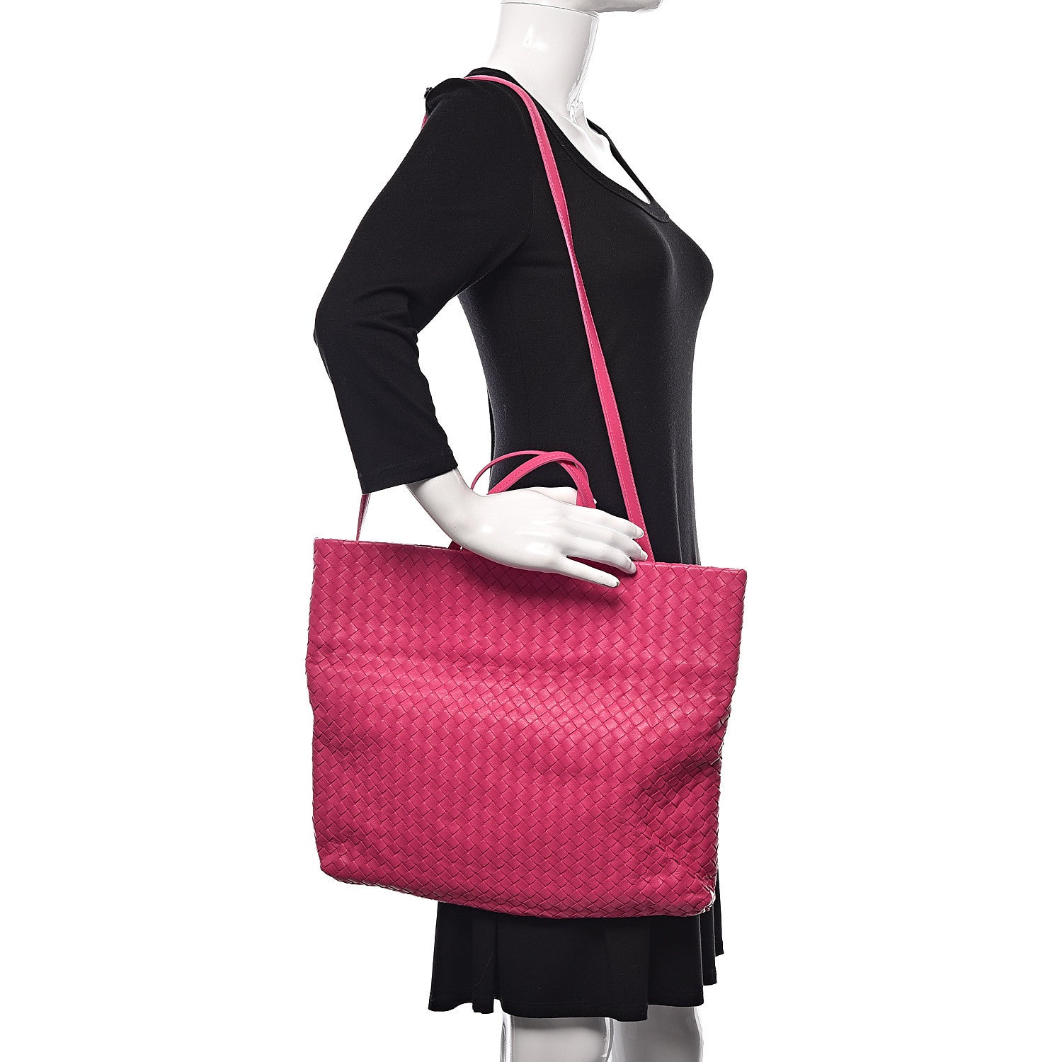 Bottega Veneta Nappa Intrecciato Fold Over Tote Rosa Shock 2 of 9