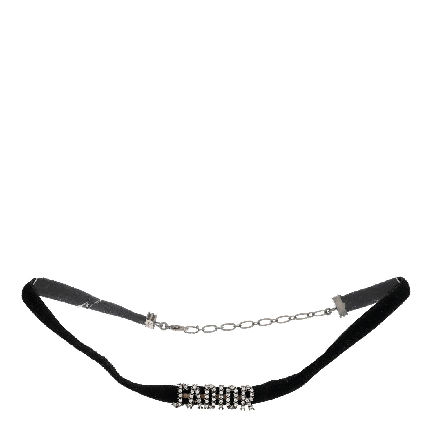 Christian Dior Velvet Crystal J’Adior Choker Necklace Black 3 of 4