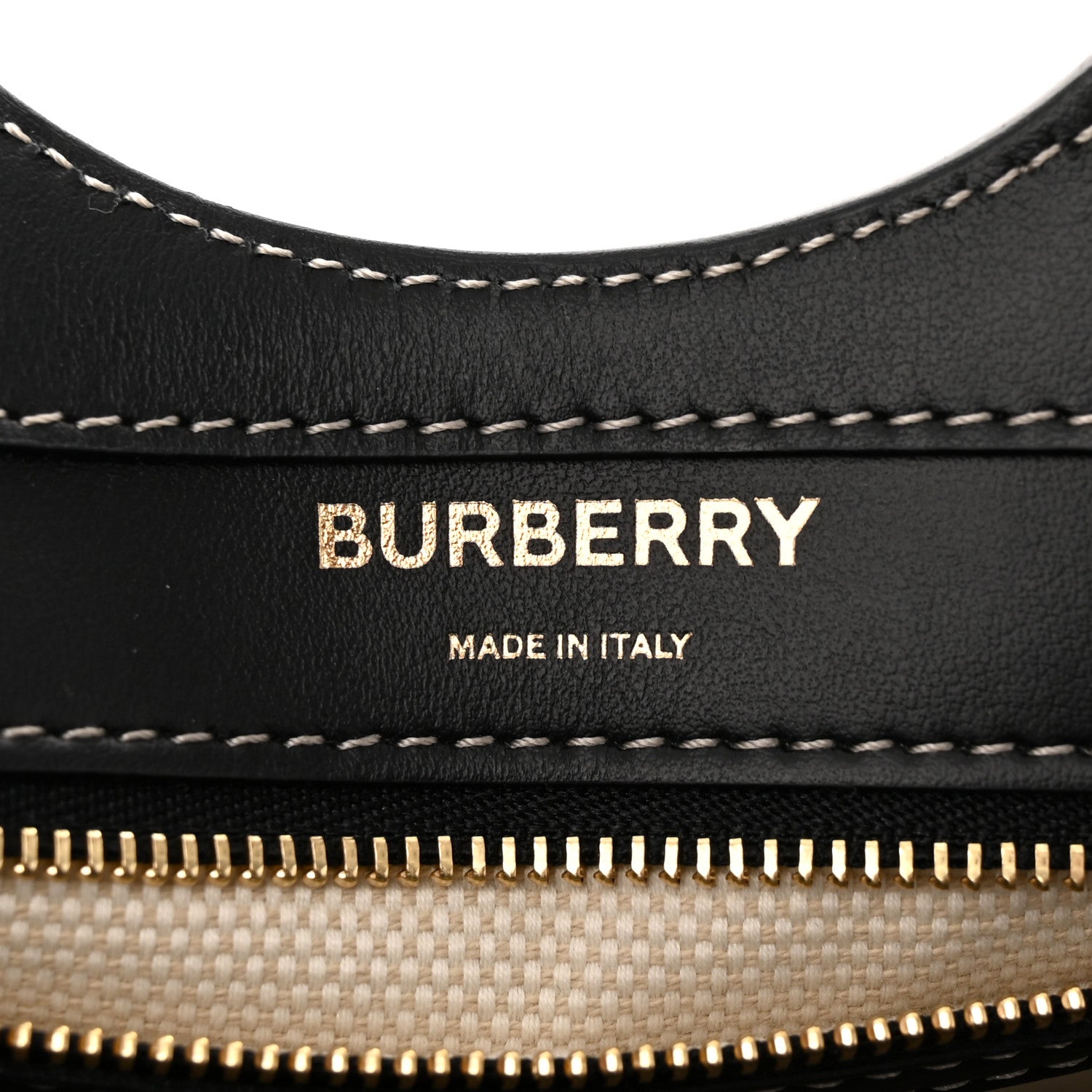 Burberry Canvas Smooth Calfskin Two Tone Mini Pocket Bag White Black 6 of 10