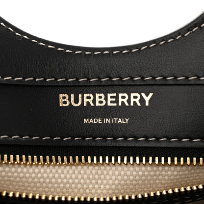 Burberry Canvas Smooth Calfskin Two Tone Mini Pocket Bag White Black 6 of 10