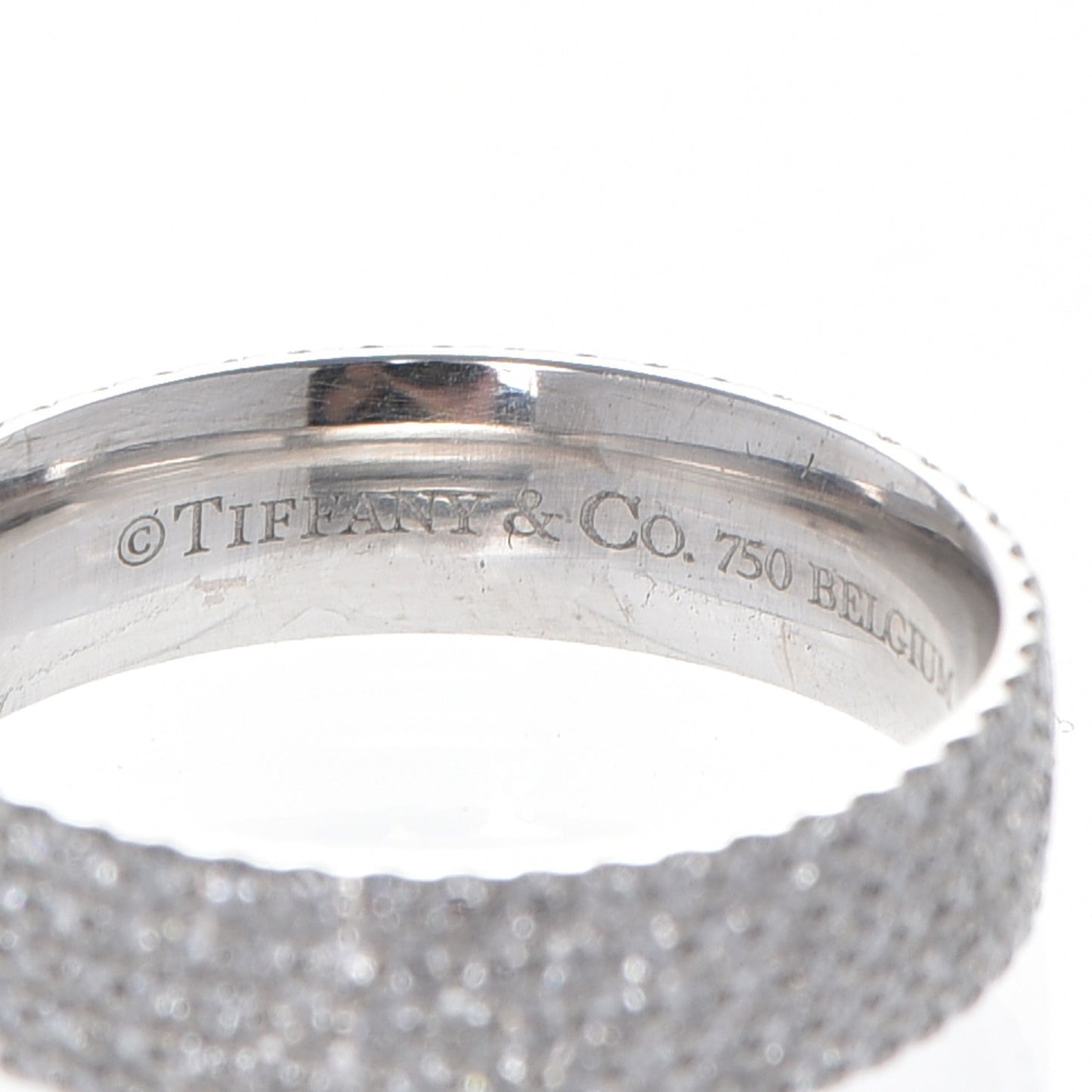 18K White Gold Diamond Metro Five Row Ring 6