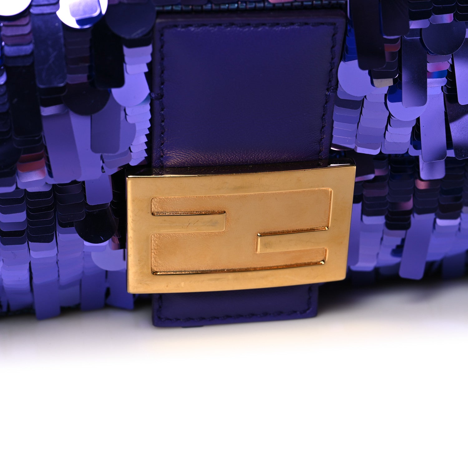 Fendi Sequin Paillettes Shiny Nappa Sex and the City Baguette Viola Purple Rain 10 of 12