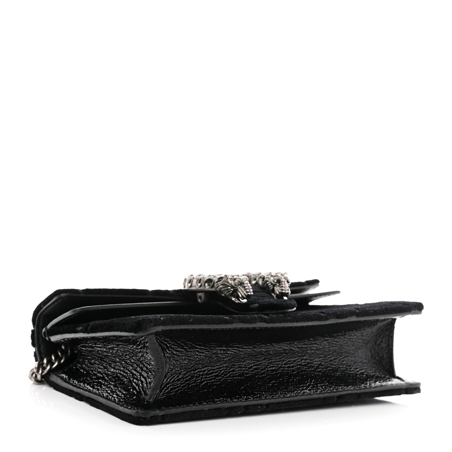 Velvet GG Monogram Super Mini Dionysus Shoulder Bag Black