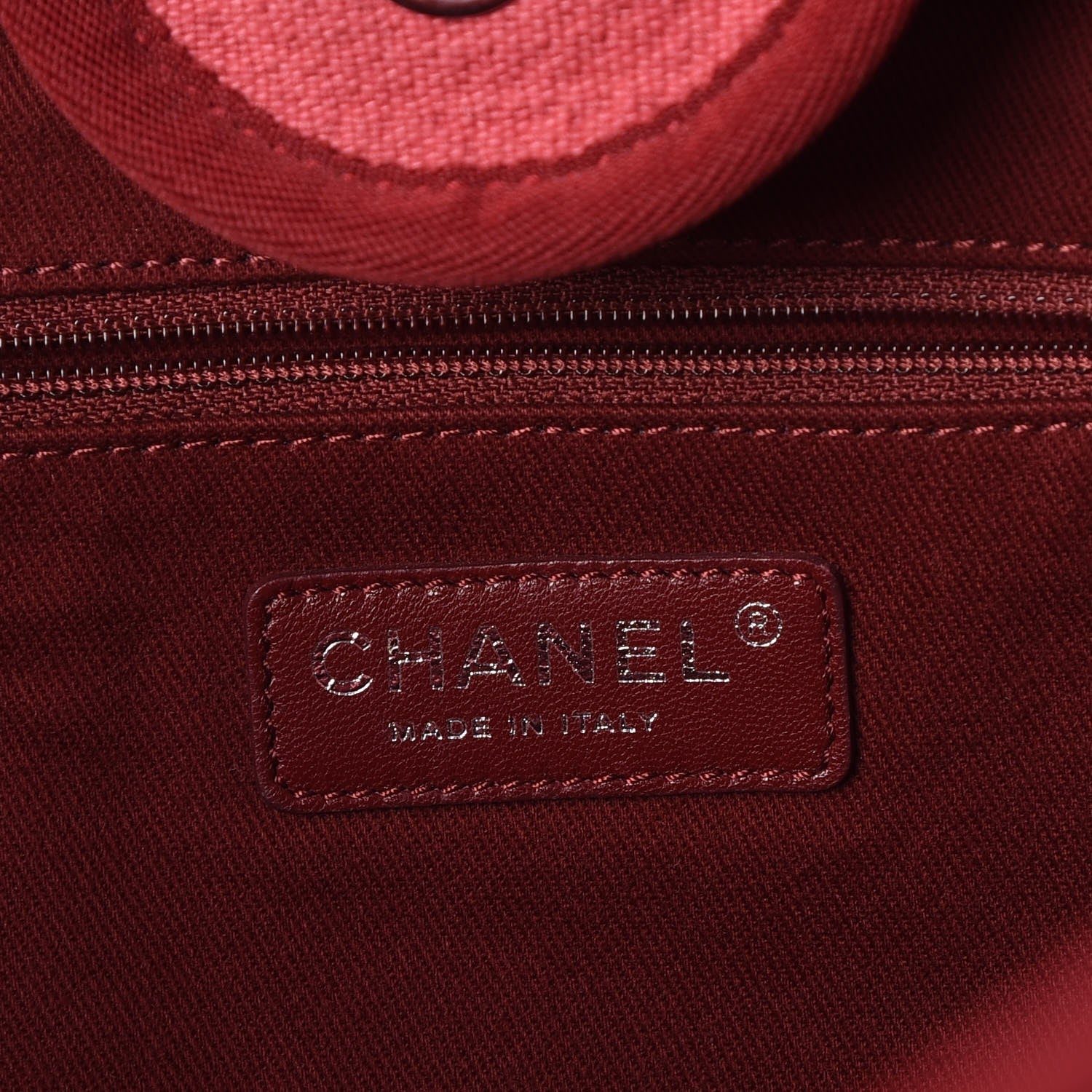 Chanel Canvas Large Deauville Tote Red 7 of 10