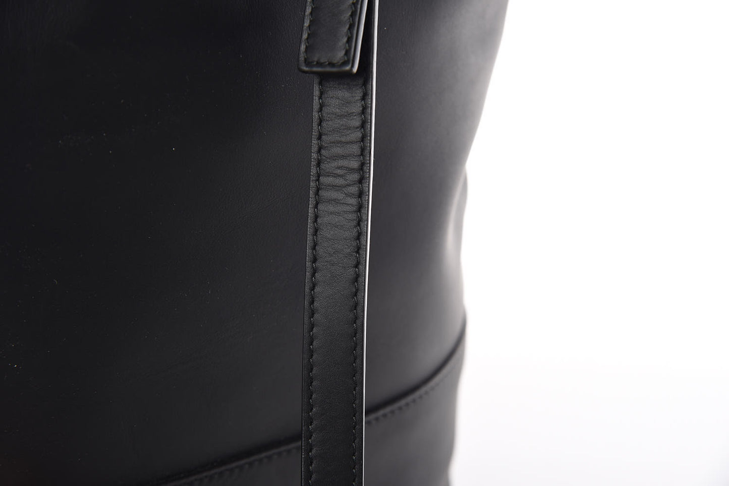 Smooth Matte Calfskin Bucket Bag Black
