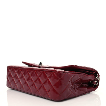 Chanel Patent Calfskin Quilted Medium Double Flap Dark Red 6 of 8
